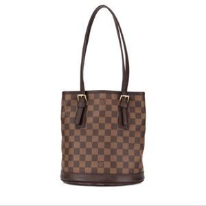 Louis Vuitton Vintage Damier Ebene Canvas Marais Bag 100% Authentic Rare Lining